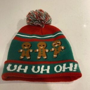 Gingerbread Uh Uh Oh Hat with Pom-Pom For Kids Unisex One Size